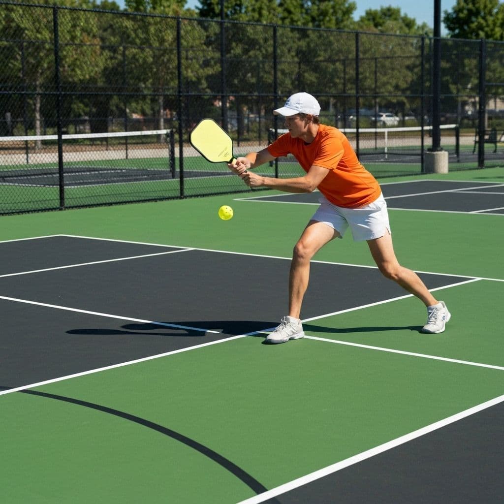 Players on a coastal pickleball court at sunset